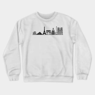 Paris Skyline in black with details Crewneck Sweatshirt